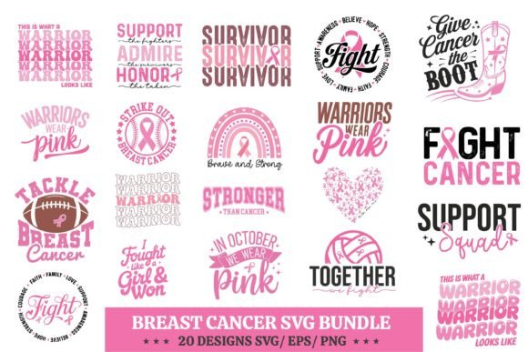 Breast Cancer SVG Typography Bundle: A Graphics and Crafts Essential