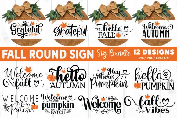 Fall Round Sign SVG Bundle for Creative Crafts