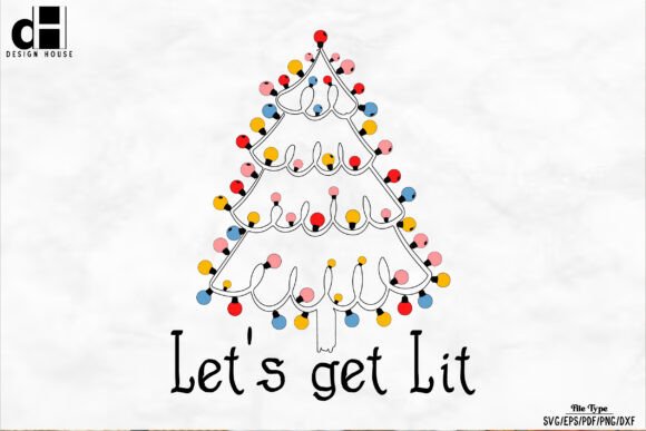 Hand Drawn Christmas Lights SVG PNG for Crafts and Graphics