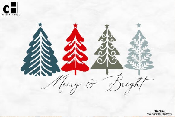 Hand Drawn Christmas Tree Bright SVG PNG for Graphics and Crafts
