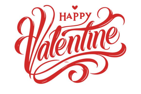 Happy Valentine Day Text Svg Png Design for Graphics & Crafts