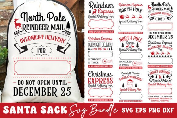 Unwrap the Magic: Santa Sack SVG Bundle for Creative Crafts