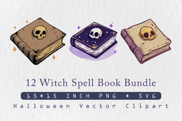 Witch Spell Book Halloween SVG Bundle: A Crafts Graphics Must-Have